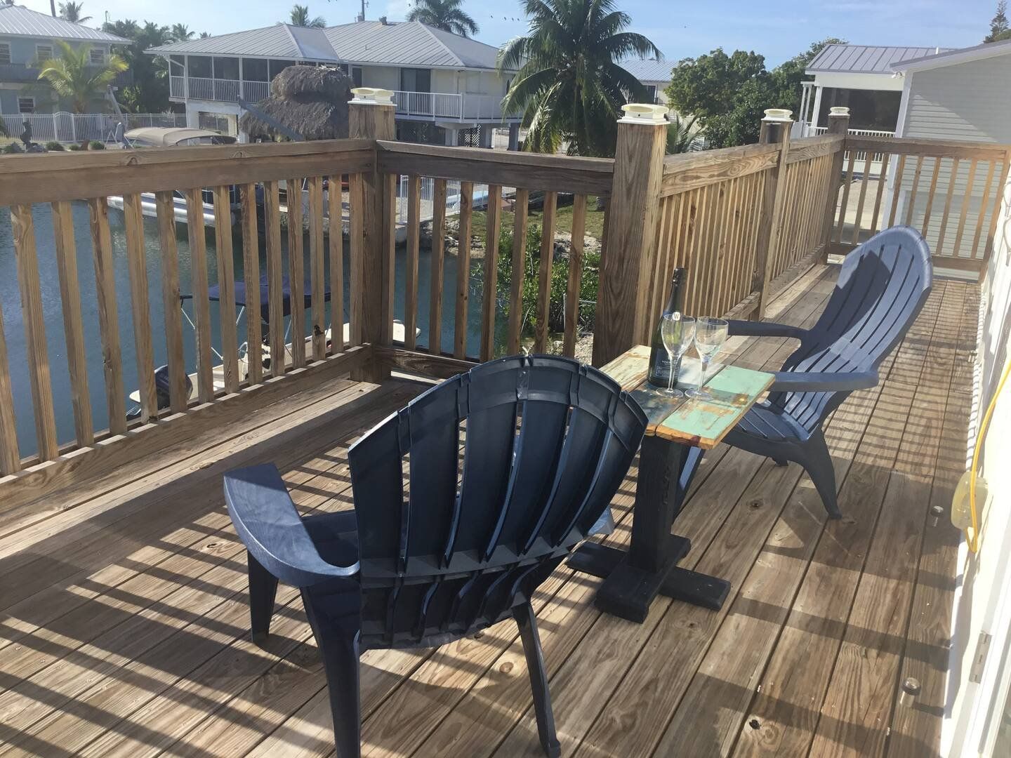 Adirondack chairs on the upper deck